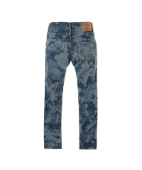 Dropping & Skull Pattern Slim Denim Pants