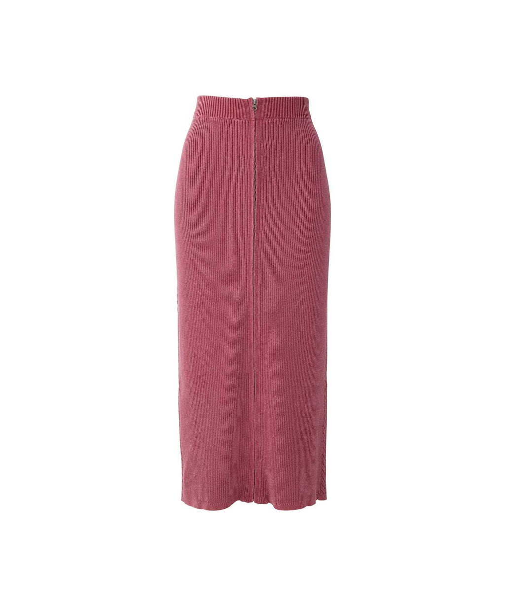 Speedster Front Zip Tight Skirt - pink