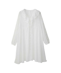 Snake Loop Embroidered Frill One-Piece