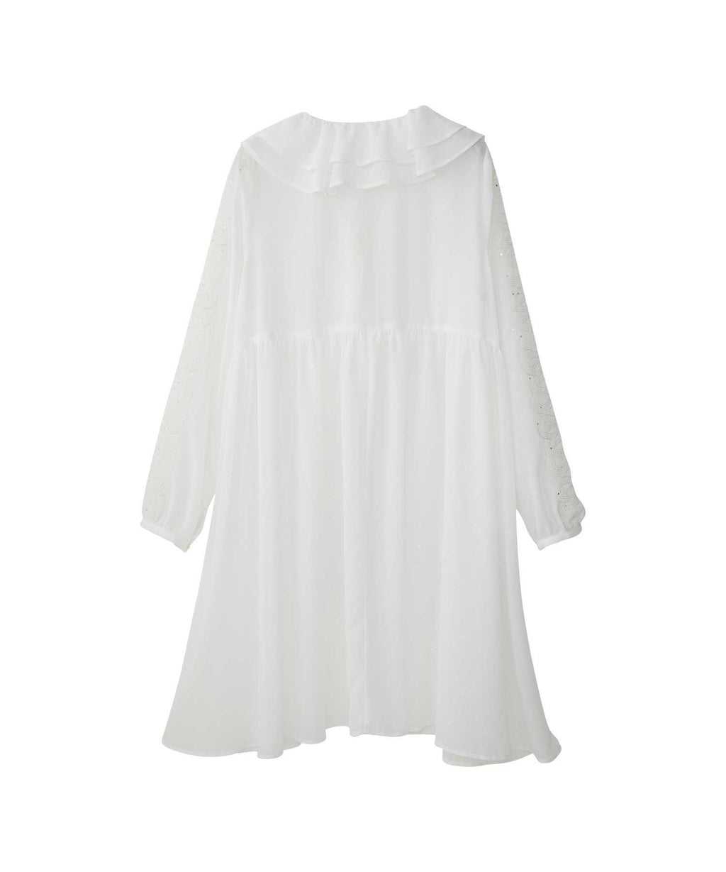 Snake Loop Embroidered Frill One-Piece