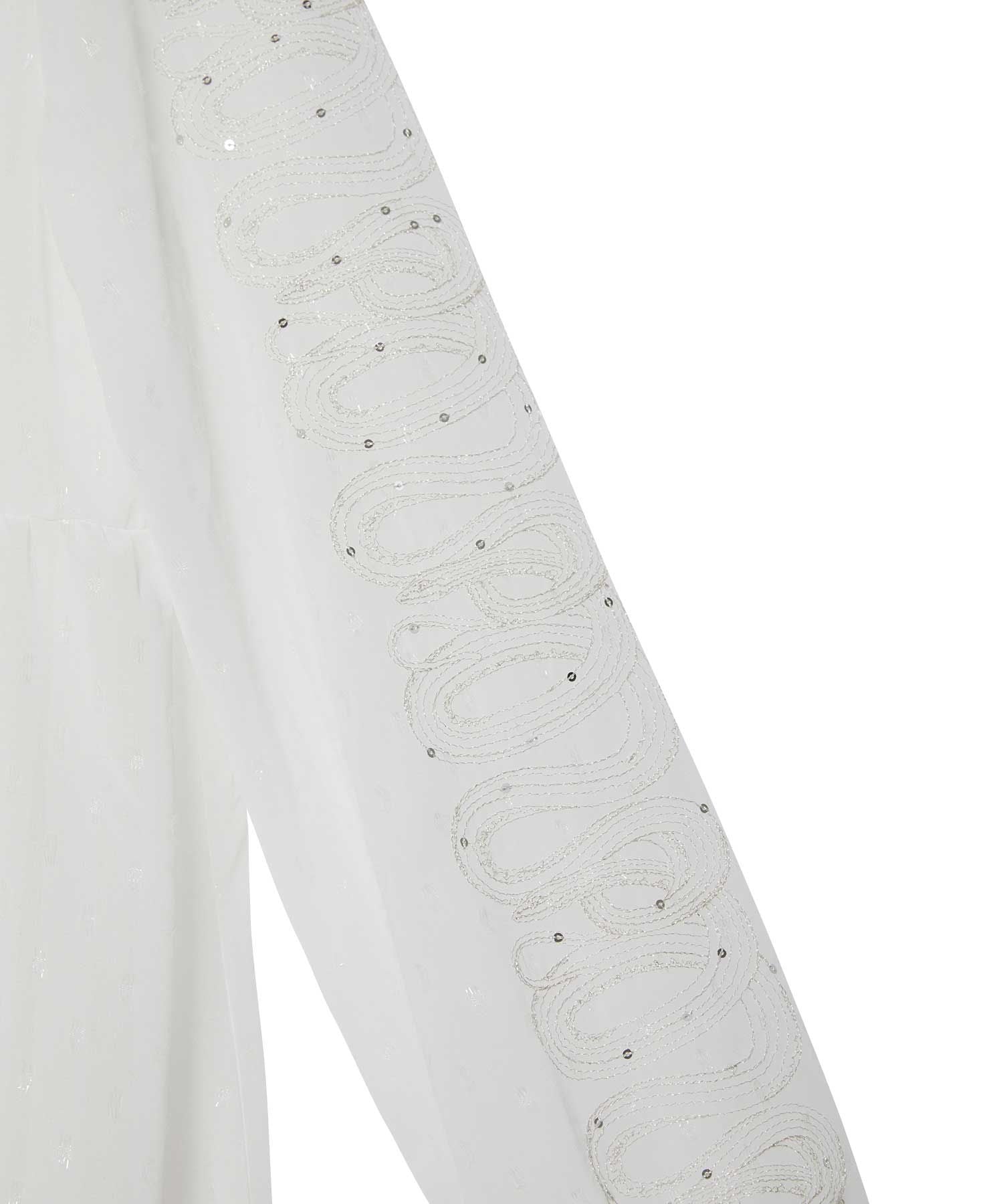 Snake Loop Embroidered Frill One-Piece
