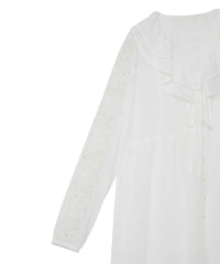 Snake Loop Embroidered Frill One-Piece