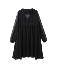 Snake Loop Embroidered Frill One-Piece