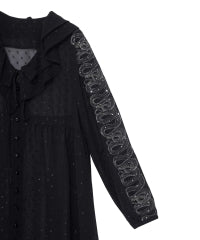 Snake Loop Embroidered Frill One-Piece