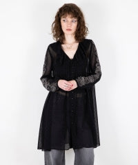 Snake Loop Embroidered Frill One-Piece
