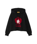 APPLE GIRL Knit Hoodie - Black