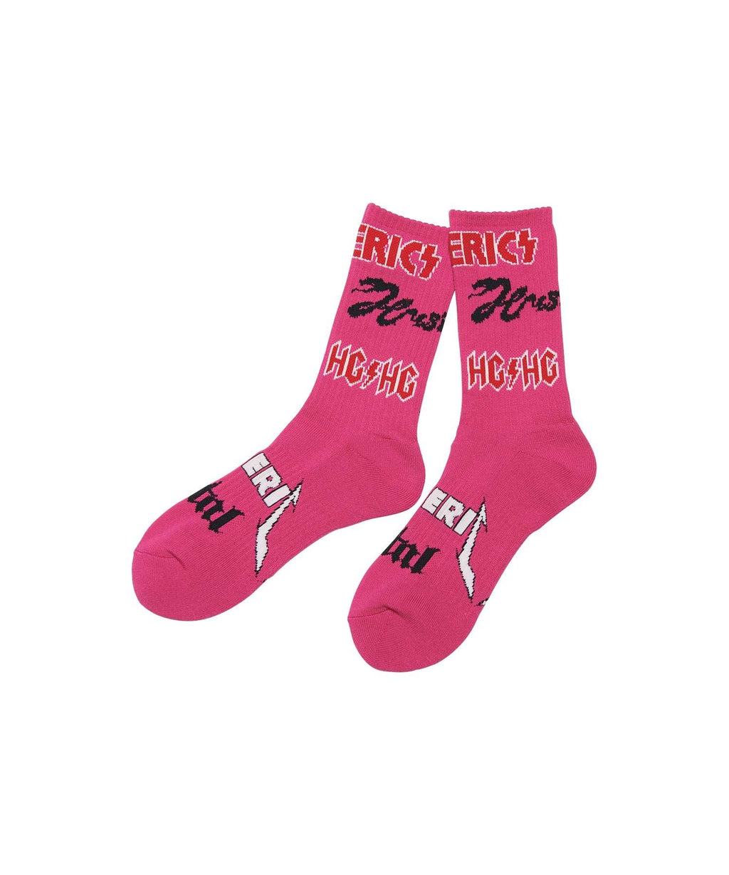 Metal Logo Sports Socks - Pink