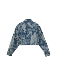 Dropping & Skull Pattern Denim Jacket