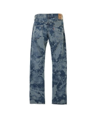 Dropping & Skull Pattern Slim Straight Denim Pants