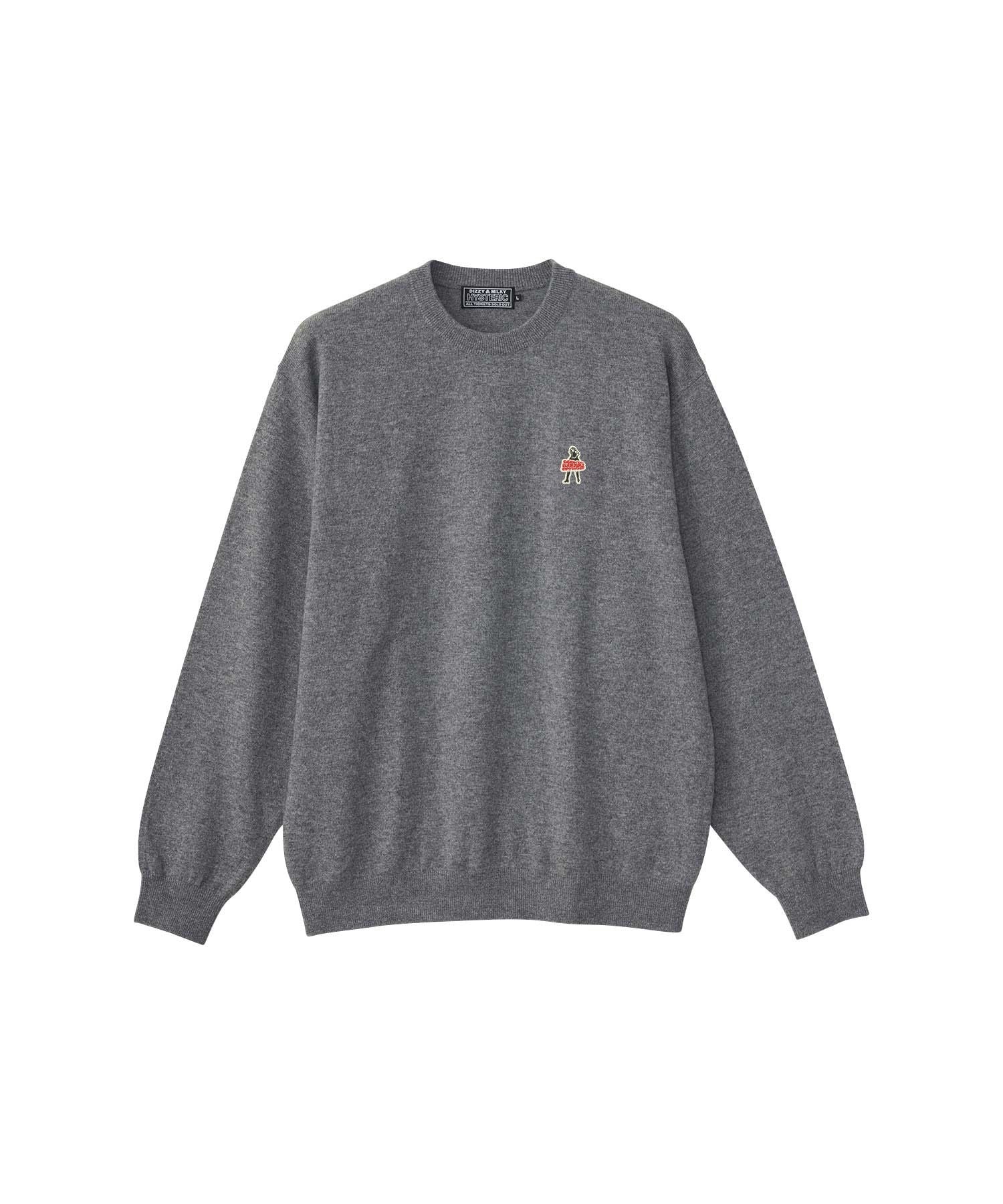 Vixen Girl Patch Sweater - Top Gray