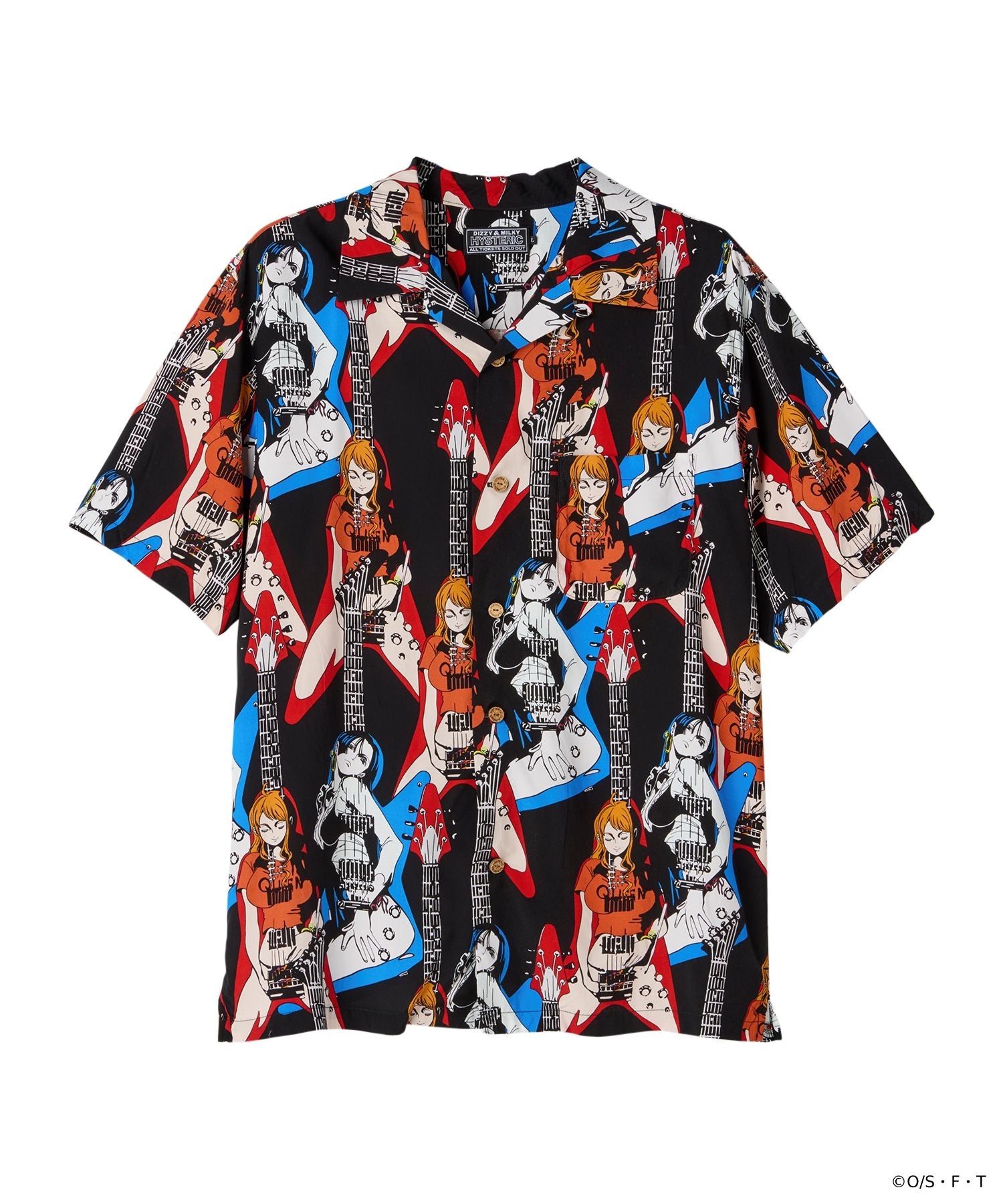 ONE PIECE × HYSTERIC GLAMOUR/NAMI & BOA.HANCOCK TWIN GUITAR Open Collar Shirt - Others 2