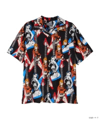 ONE PIECE × HYSTERIC GLAMOUR/NAMI & BOA.HANCOCK TWIN GUITAR Open Collar Shirt