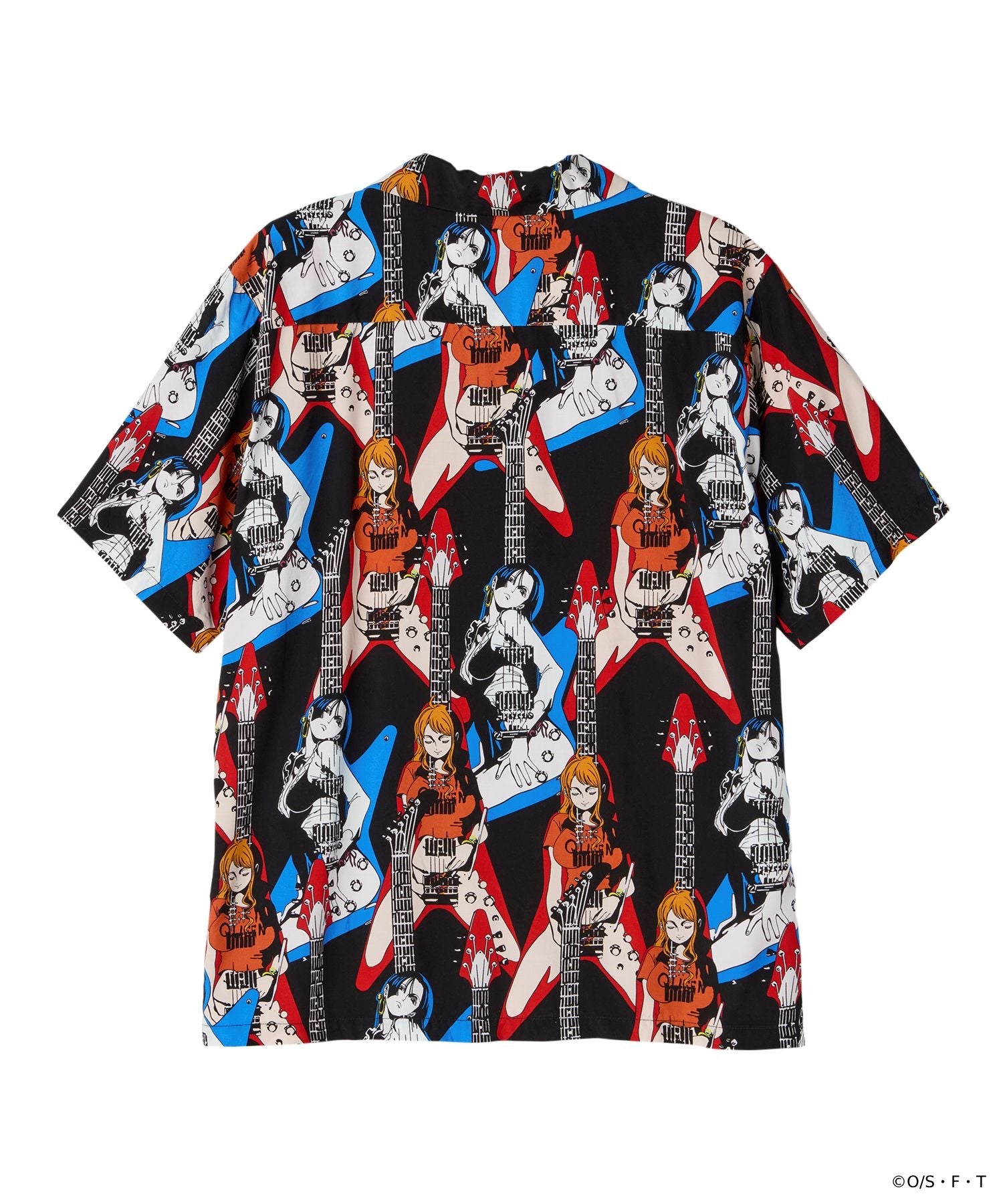 ONE PIECE × HYSTERIC GLAMOUR/NAMI & BOA.HANCOCK TWIN GUITAR Open Collar Shirt