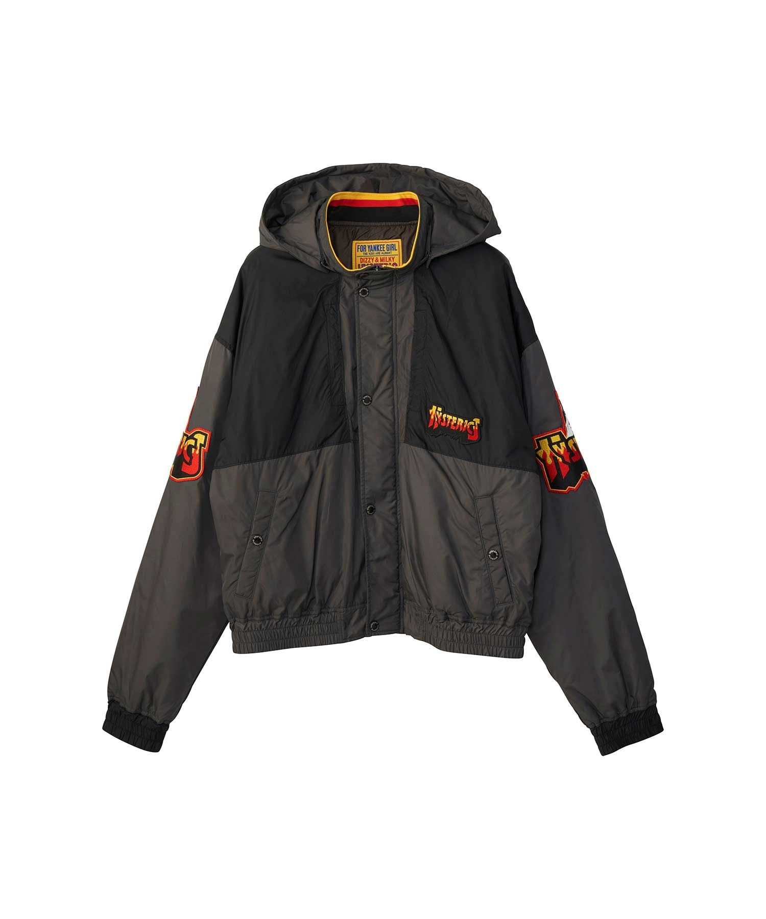 Bad Ass Fire Hooded Blouson - Gray