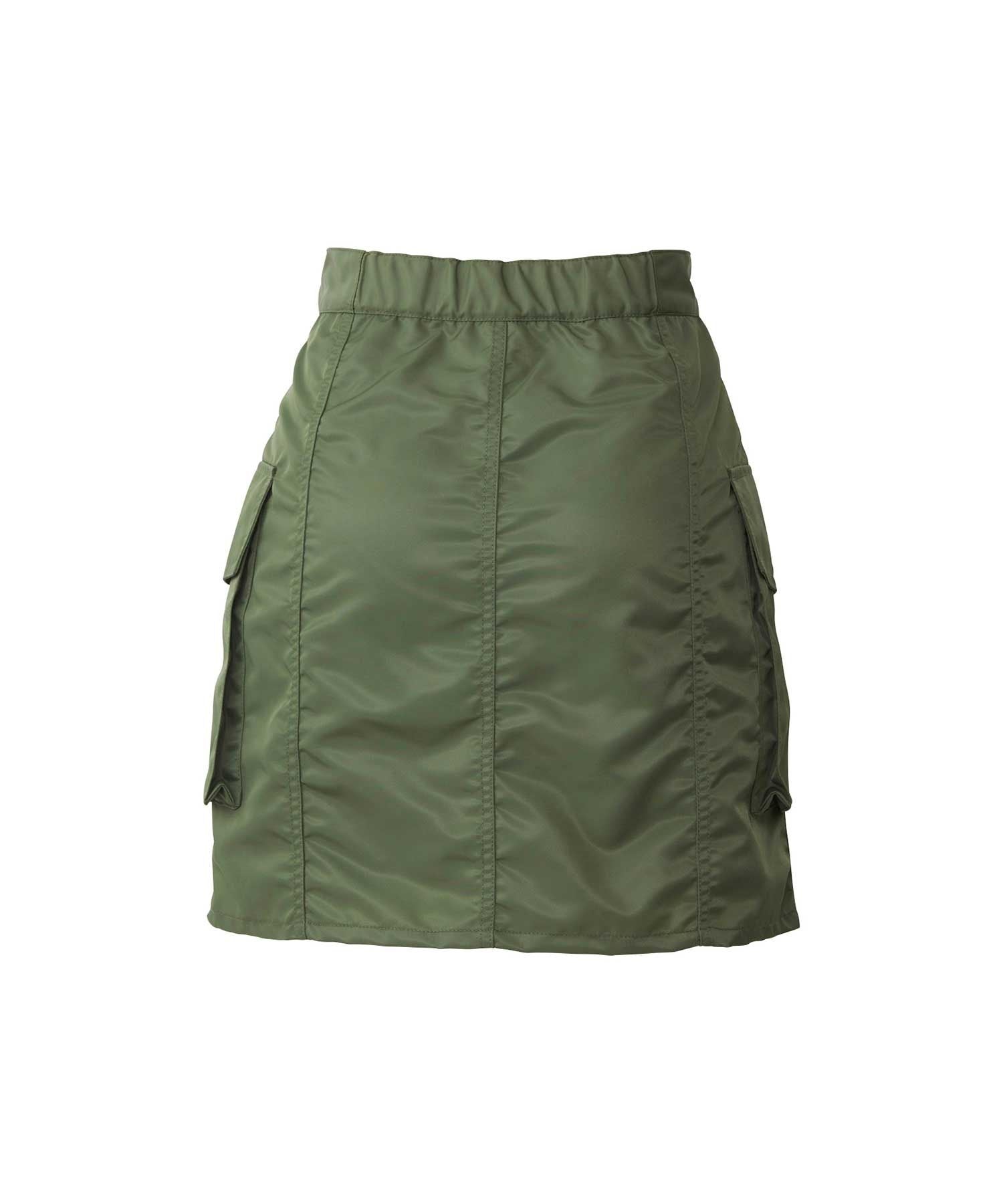 Front Zip Nylon Mini Skirt