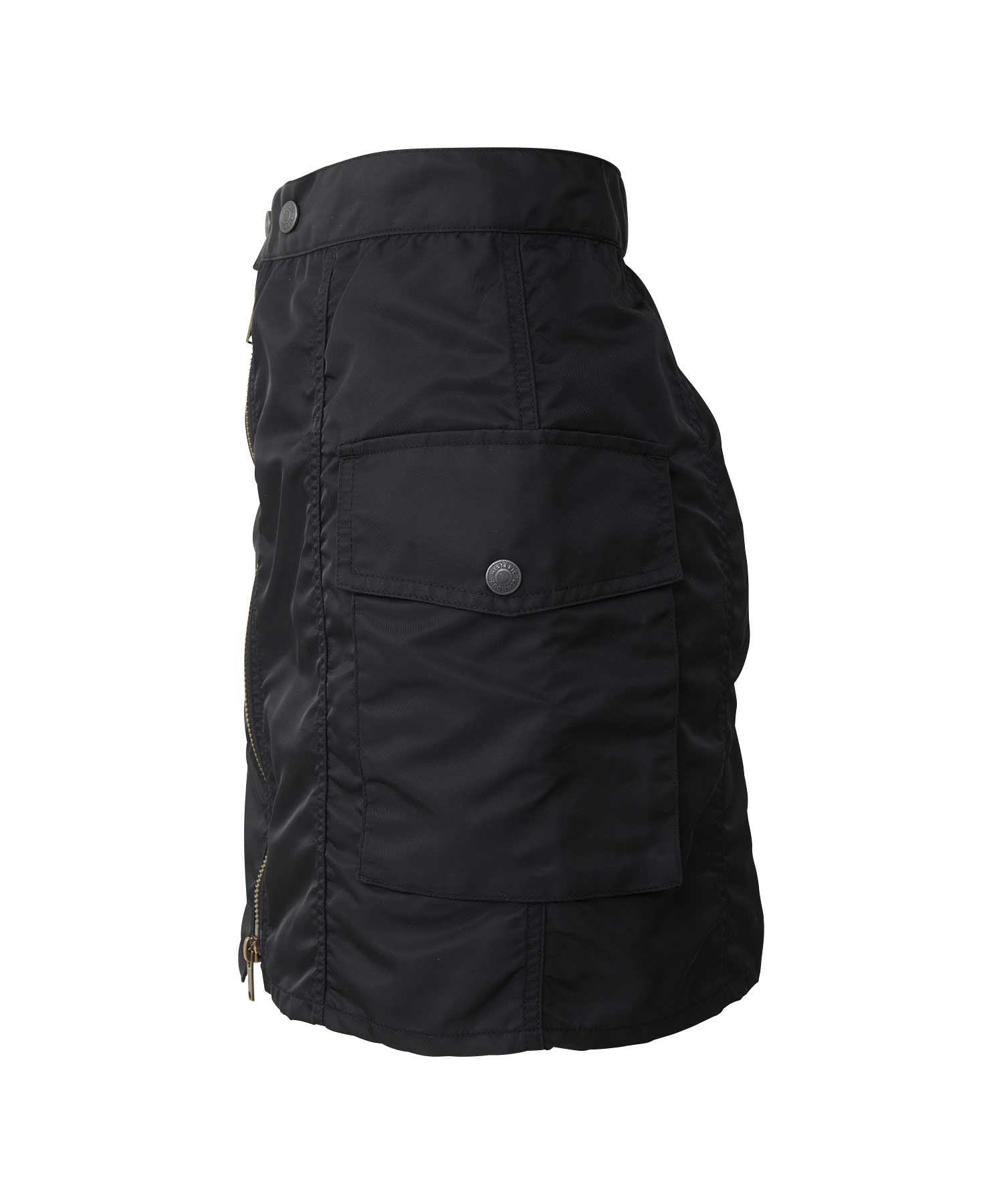 Front Zip Nylon Mini Skirt