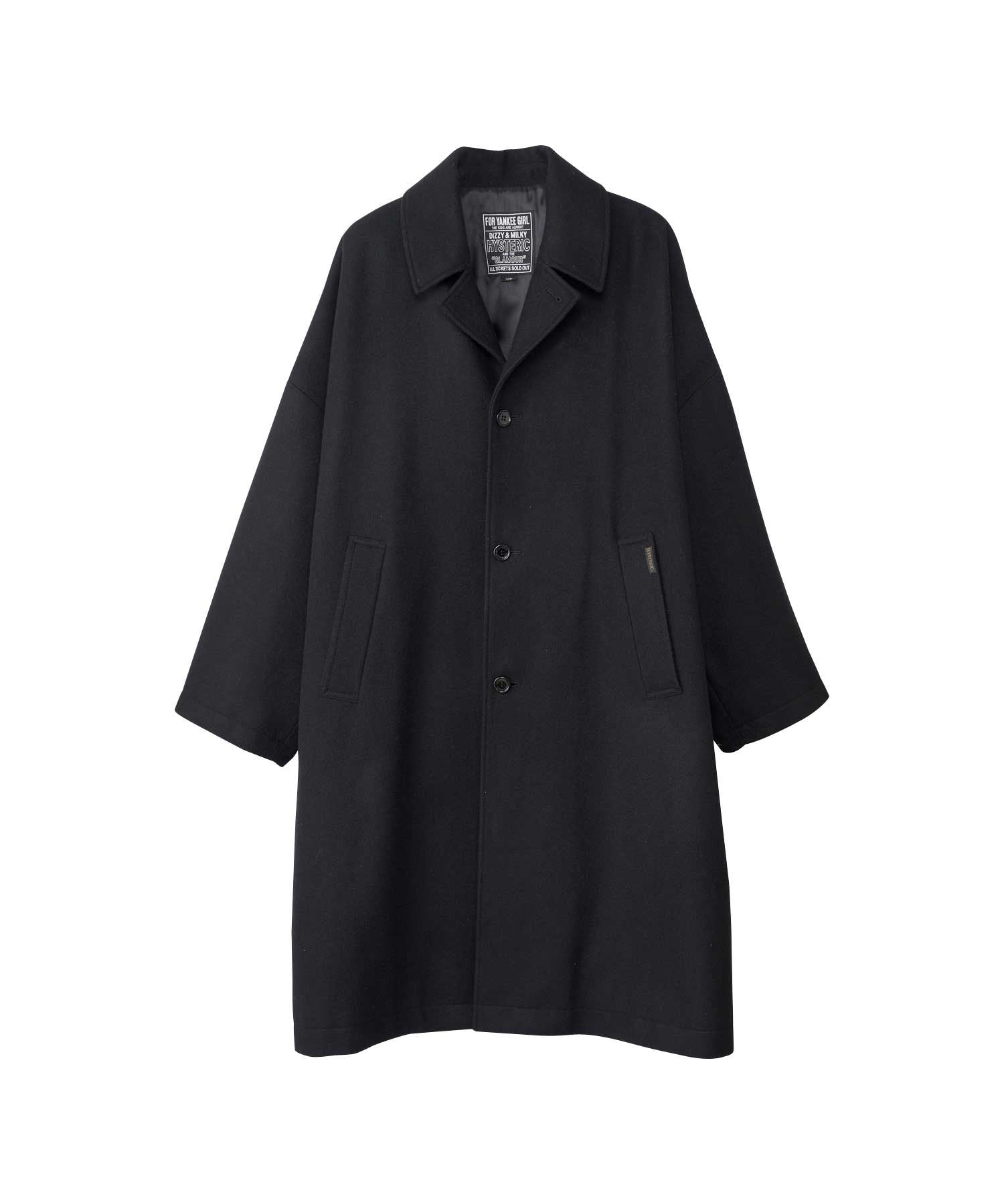 Blank Embroidered Chester Coat - Black
