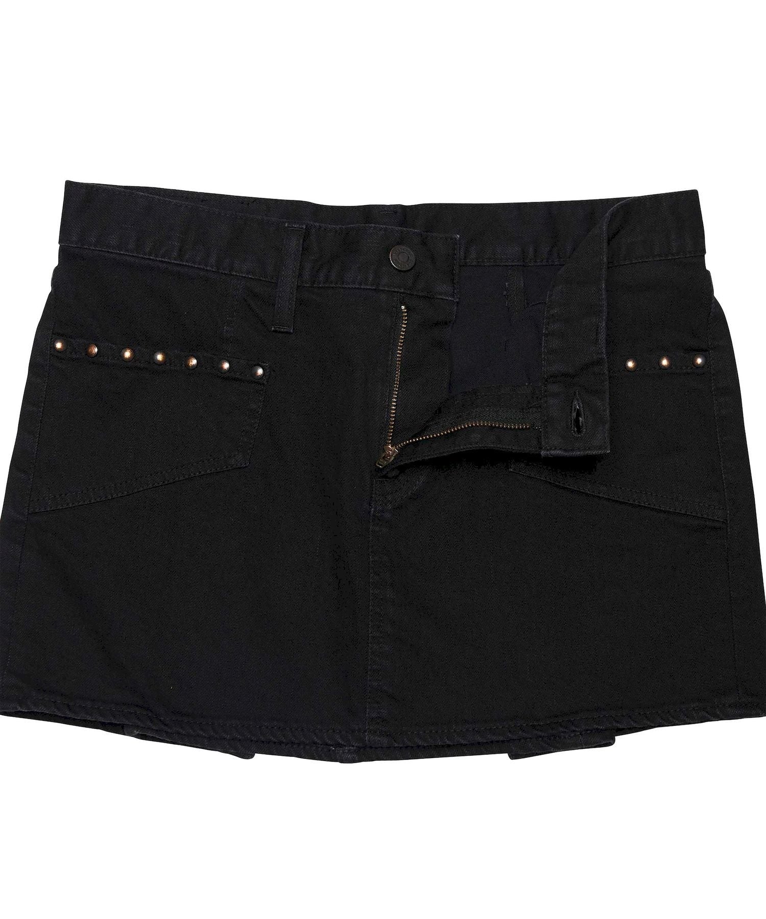 Back Lace-Up Micro Mini Denim Skirt