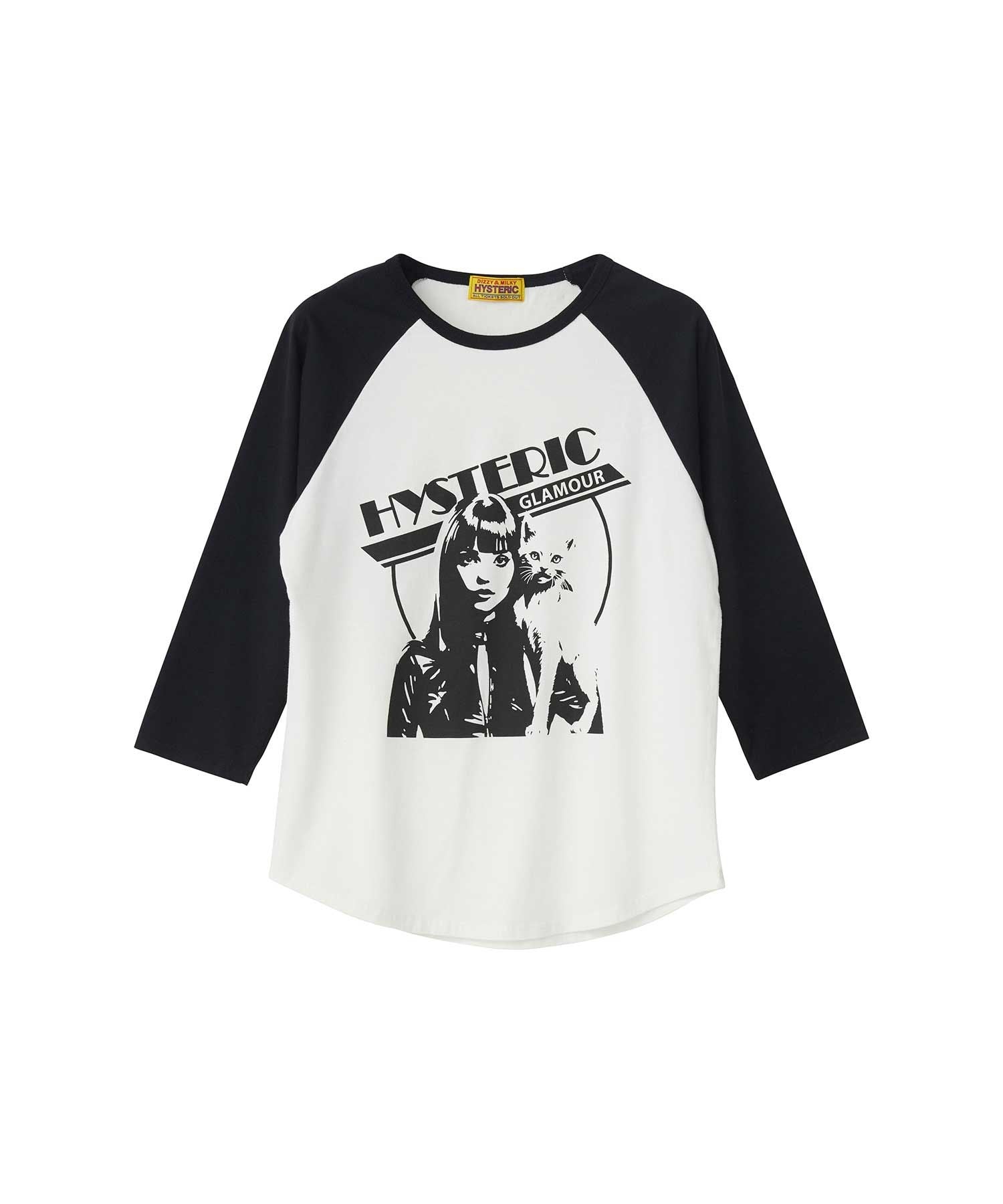 Hysteric Woman Cat Three-Quarter Sleeve T-Shirt - White