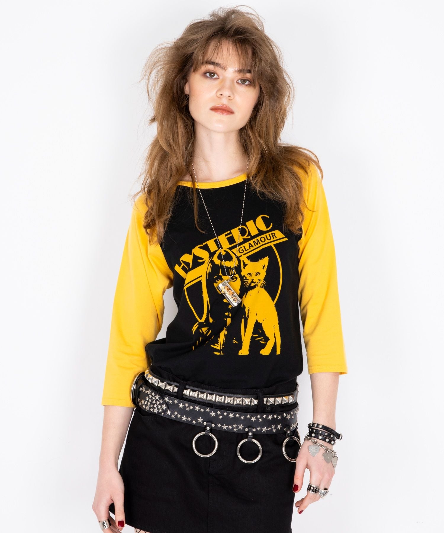 Hysteric Woman Cat Three-Quarter Sleeve T-Shirt