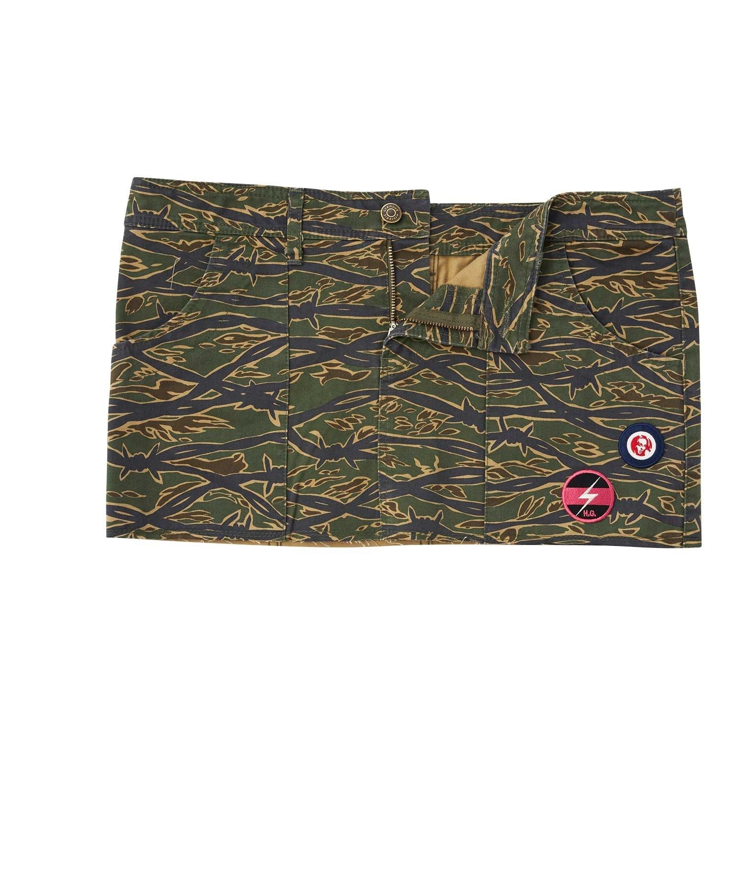 Noise Patch Military Low Rise Mini Skirt