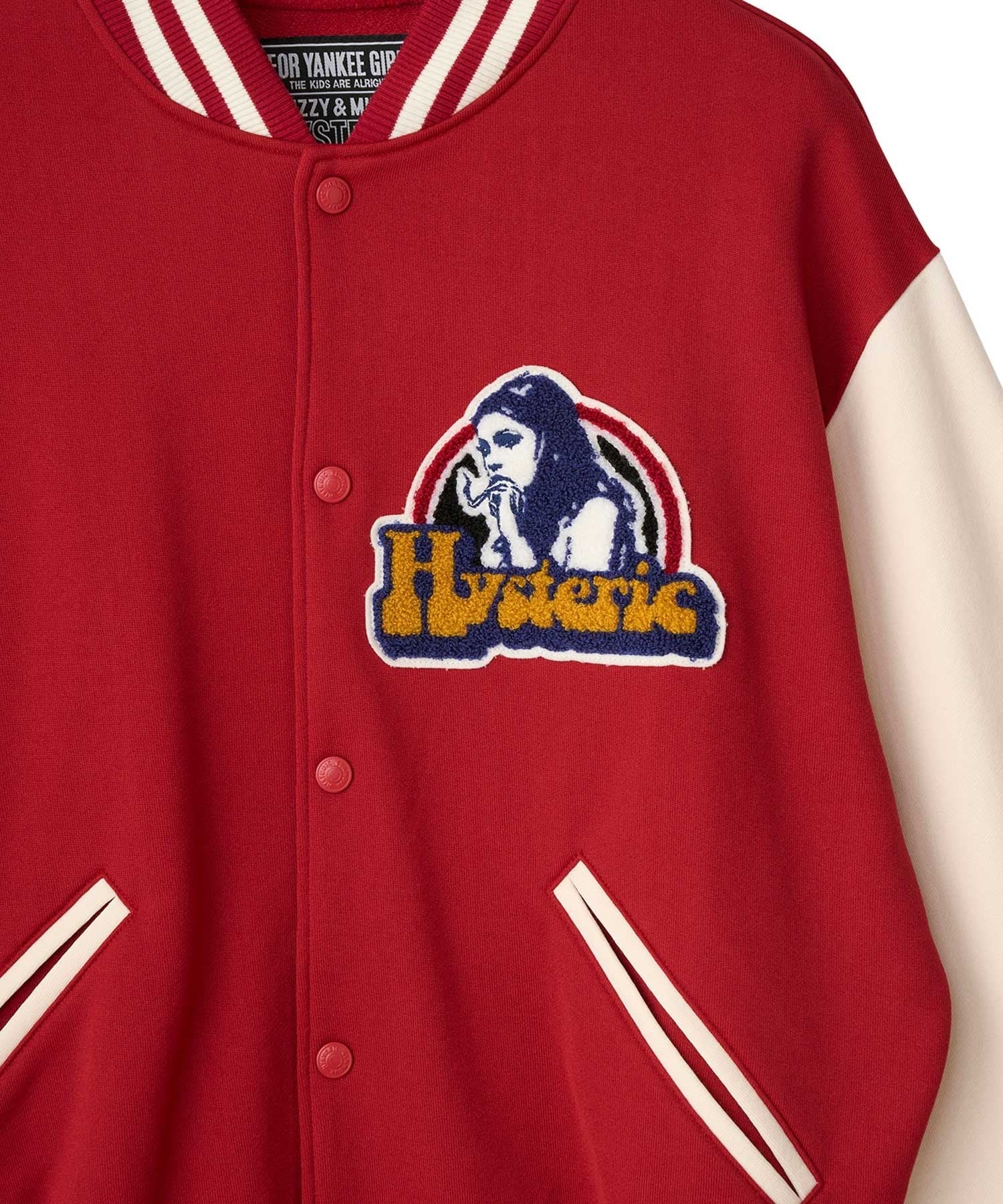 Smoking Girl Patch Varsity Jacket