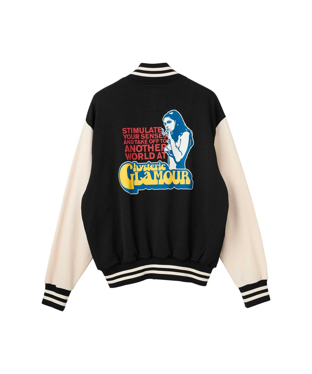 Smoking Girl Patch Varsity Jacket