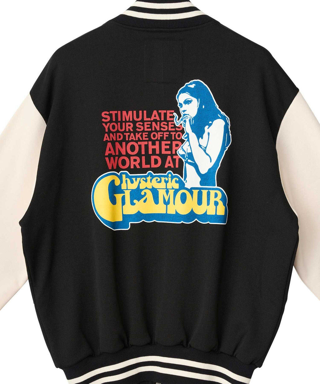 Smoking Girl Patch Varsity Jacket