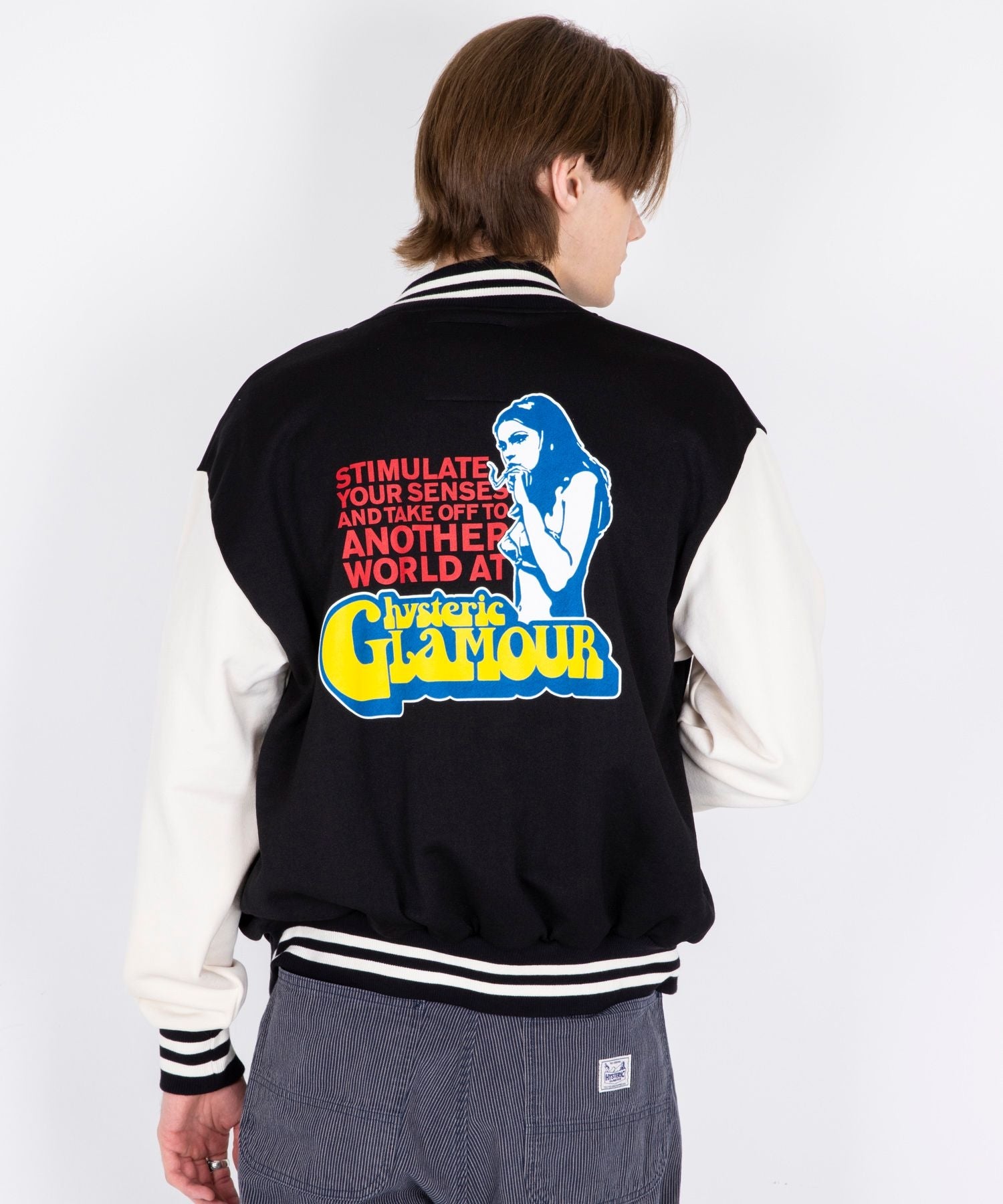 Smoking Girl Patch Varsity Jacket