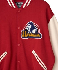 Smoking Girl Patch Varsity Jacket