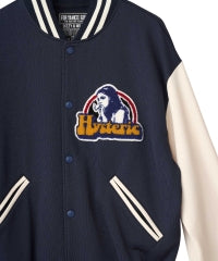 Smoking Girl Patch Varsity Jacket