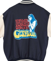 Smoking Girl Patch Varsity Jacket