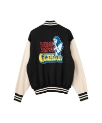 Smoking Girl Patch Varsity Jacket
