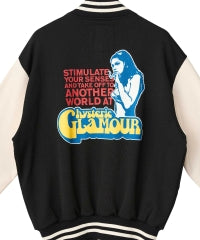Smoking Girl Patch Varsity Jacket