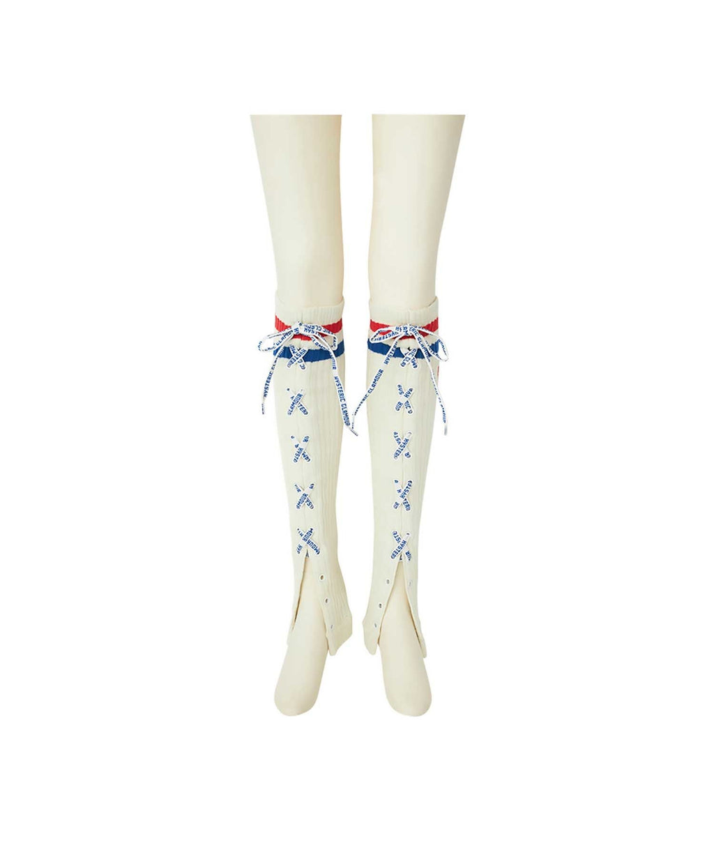 Voted/Hysteric Love Embroidered Leg Warmers - White