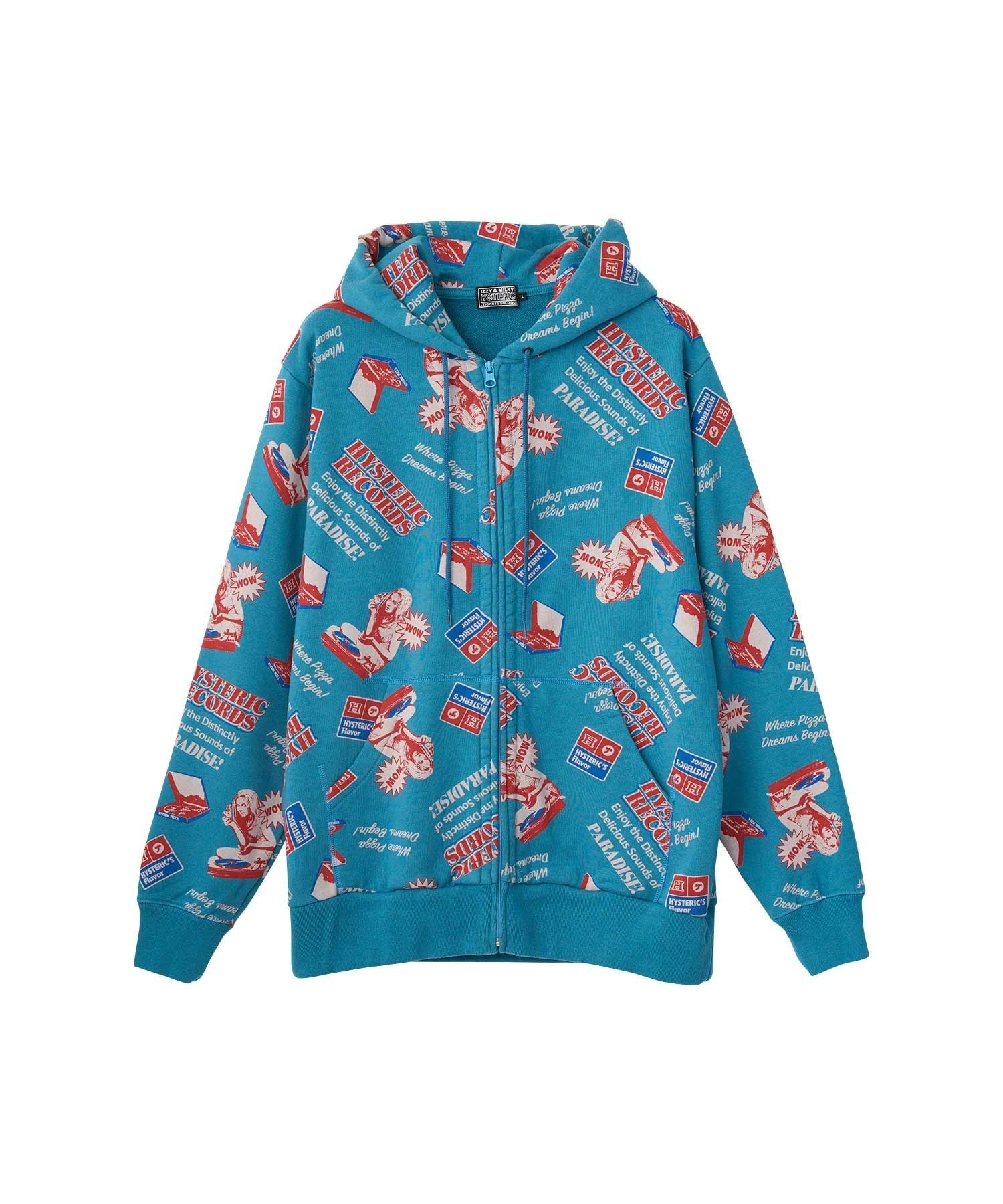 HYSTERIC RECORDS Pattern Hoodie - Other Blue
