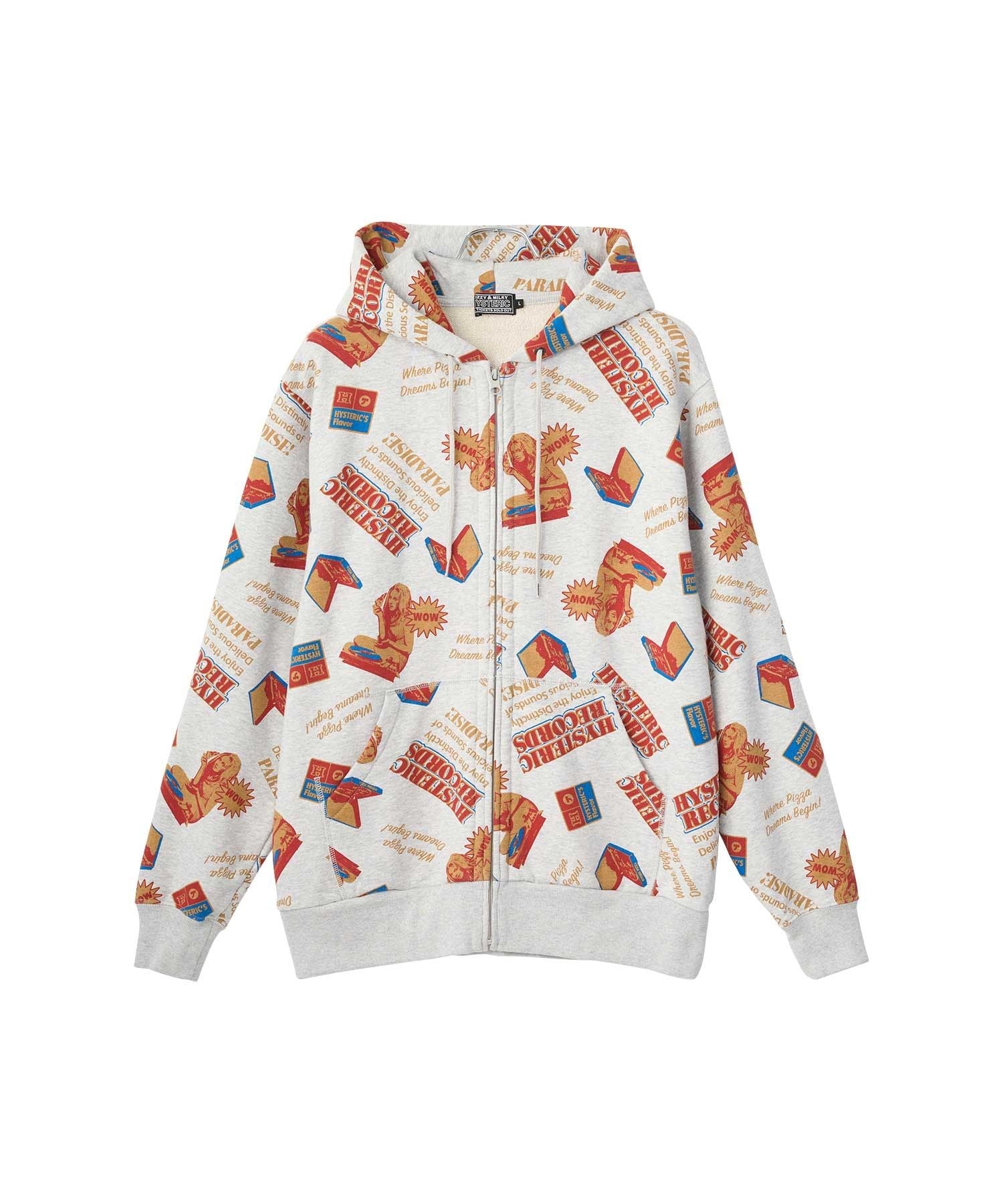 HYSTERIC RECORDS Pattern Hoodie - Other Gray