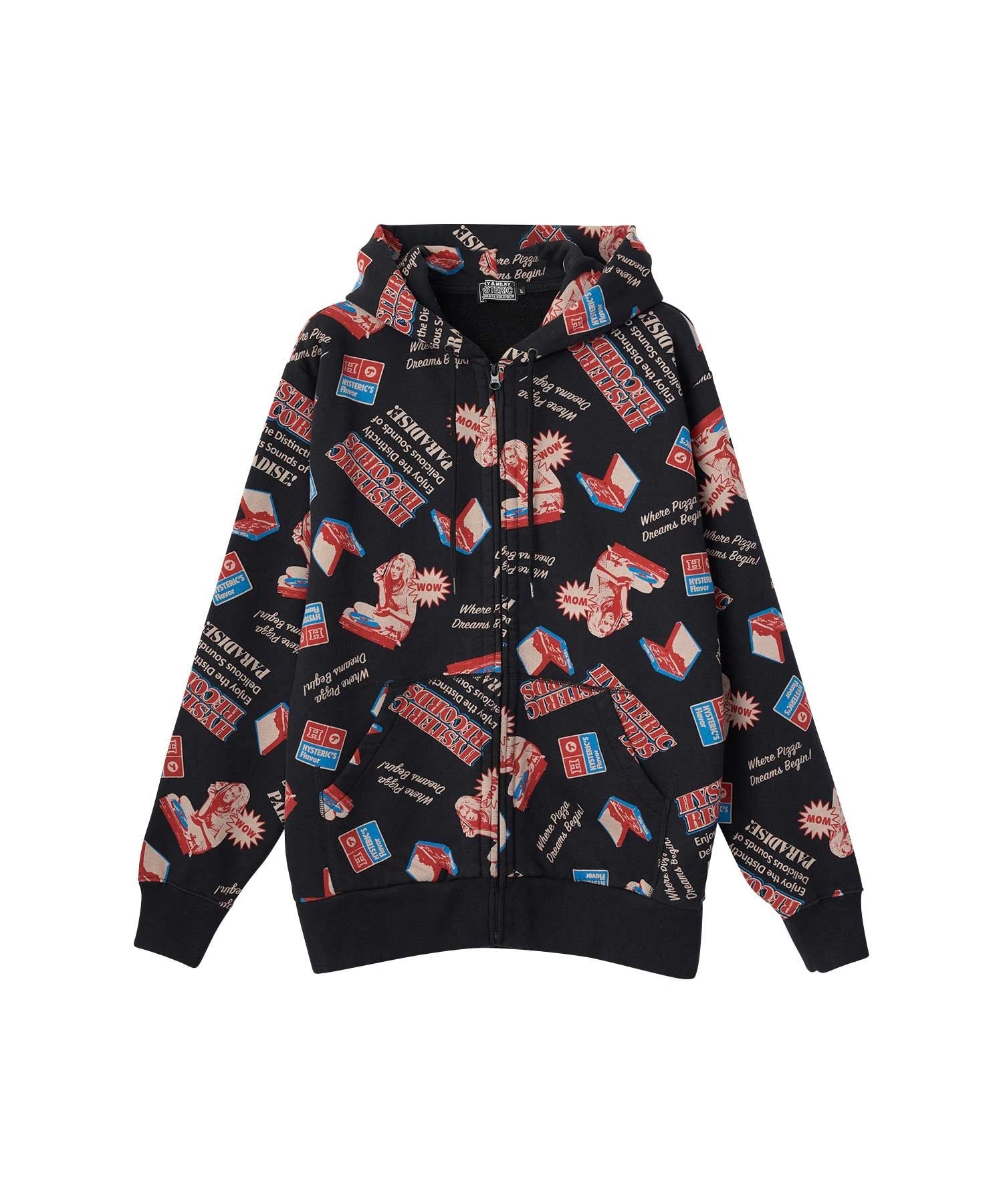 HYSTERIC RECORDS Pattern Hoodie - Other Black