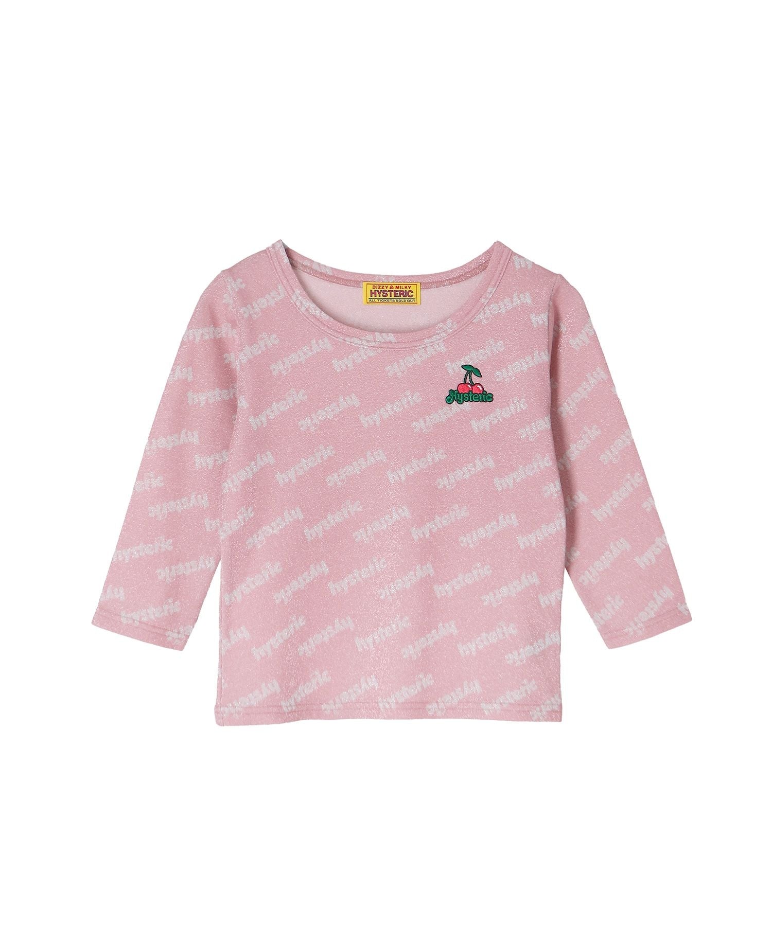 CHEERY Embroidered Three-Quarter Sleeve T-Shirt - Other shades of pink