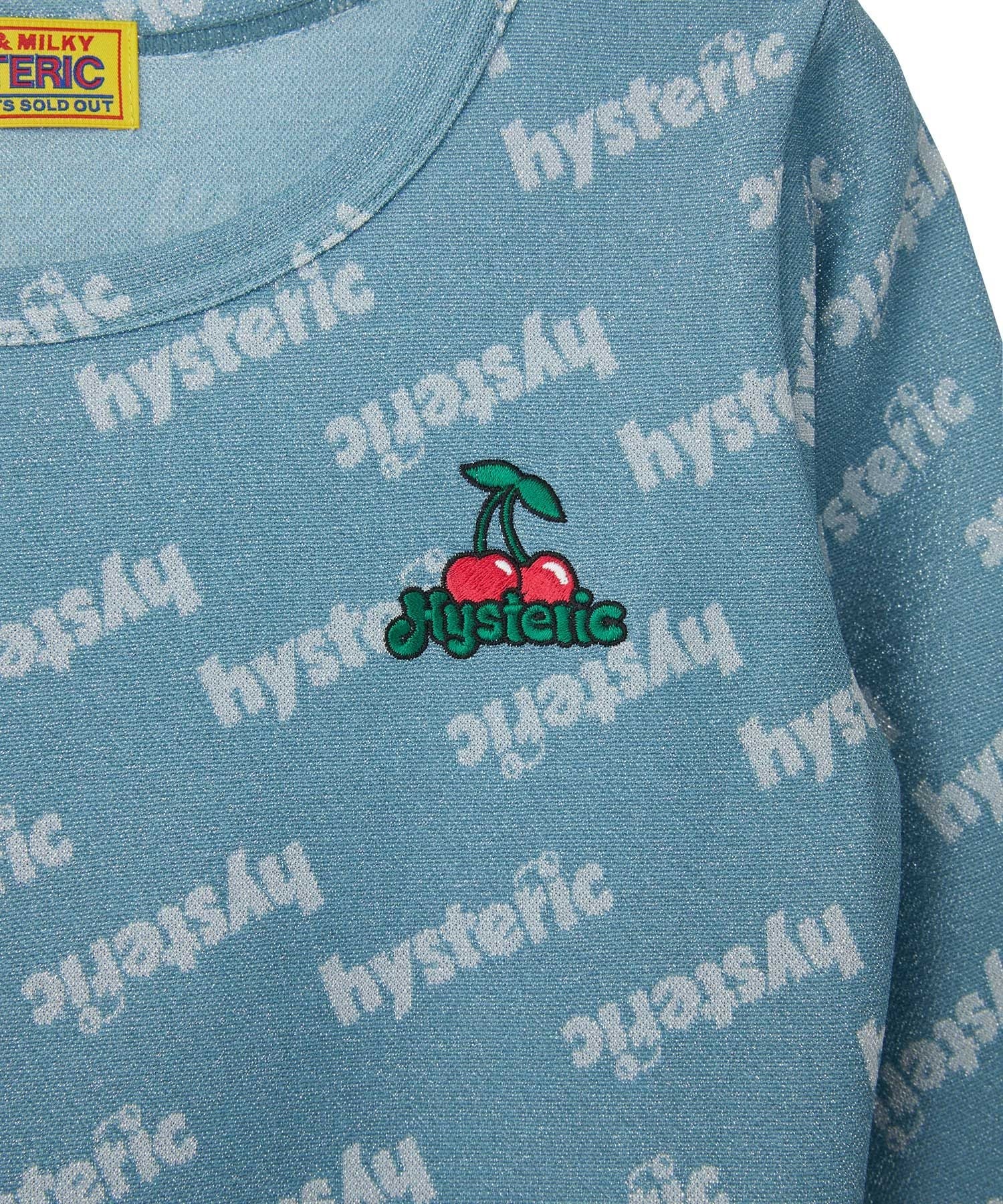 CHEERY Embroidered Three-Quarter Sleeve T-Shirt