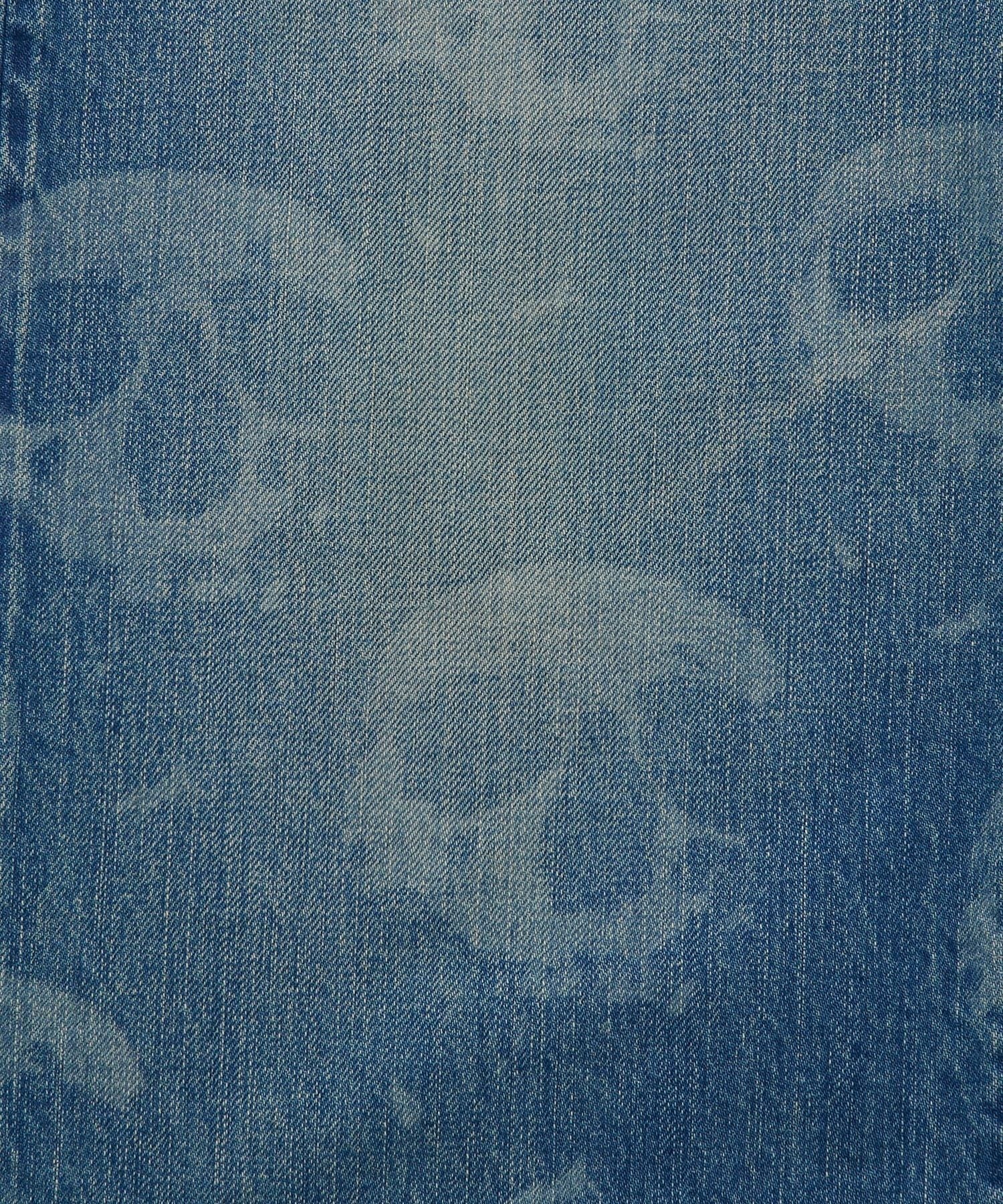 SKULL FOG Pattern Loose Straight Denim Pants