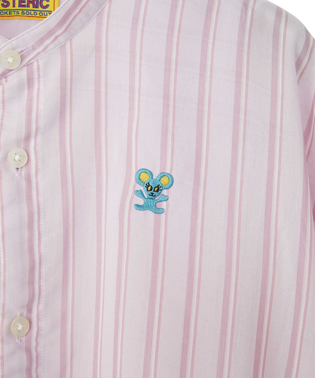 HYS Mouse Embroidered Stripe Shirt Jacket