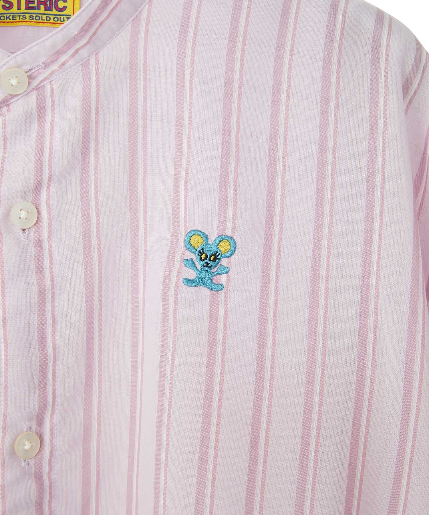 HYS Mouse Embroidered Stripe Shirt Jacket
