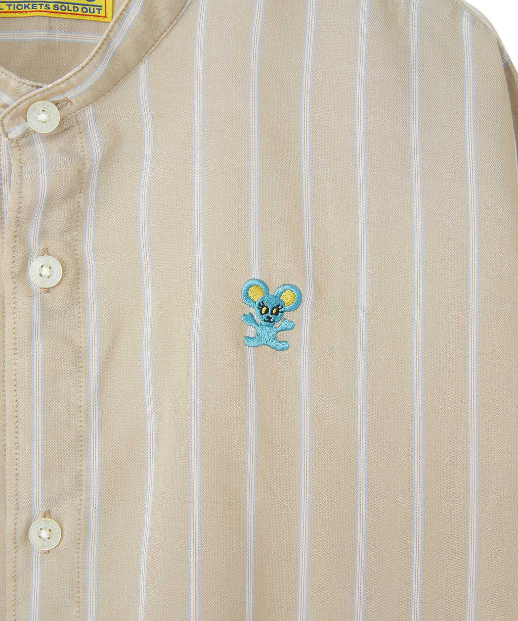 HYS Mouse Embroidered Stripe Shirt Jacket