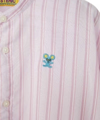 HYS Mouse Embroidered Stripe Shirt Jacket