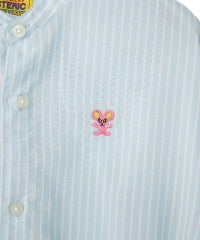 HYS Mouse Embroidered Stripe Shirt Jacket