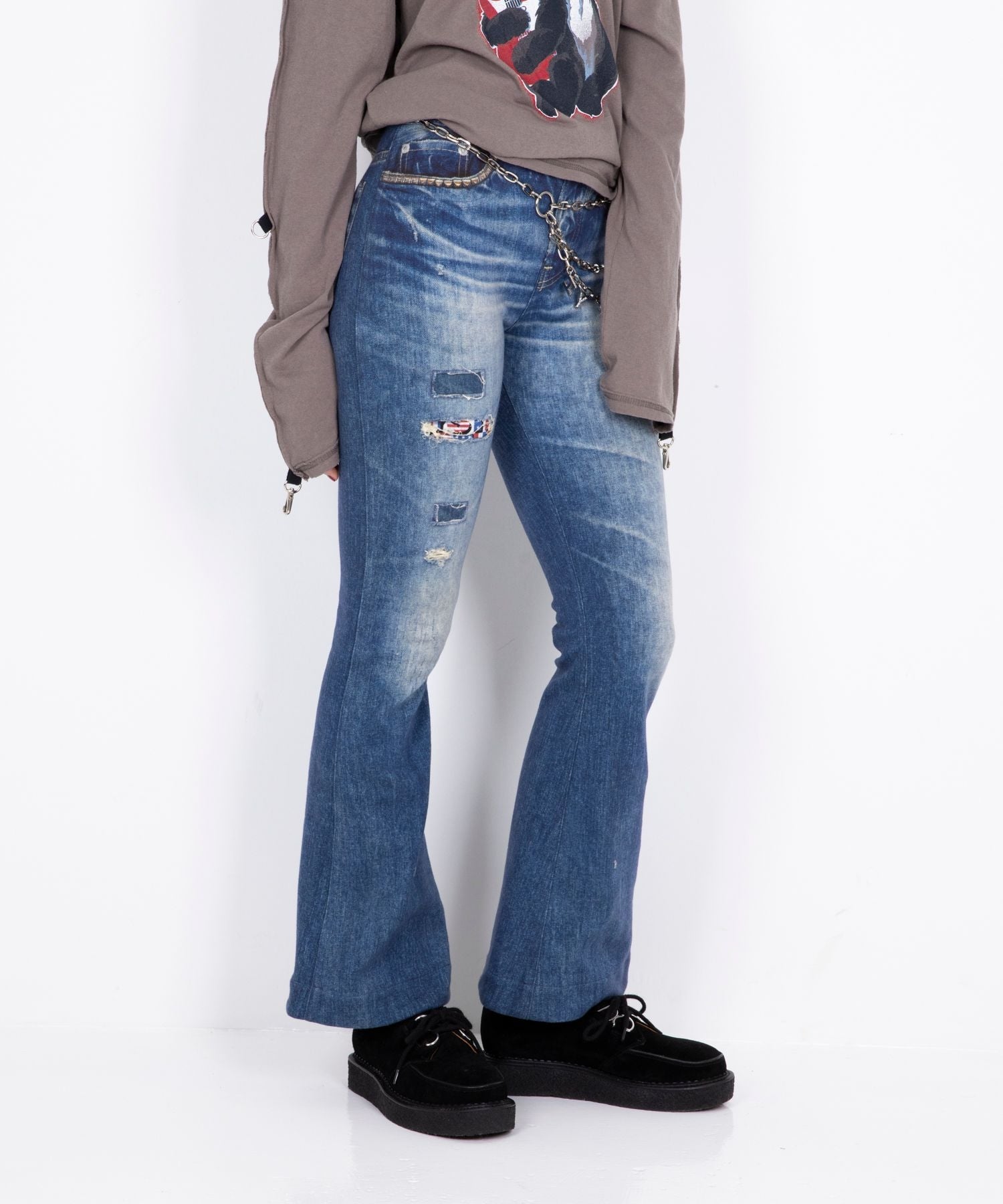 Reversible Sweatpants with Leopard Pattern