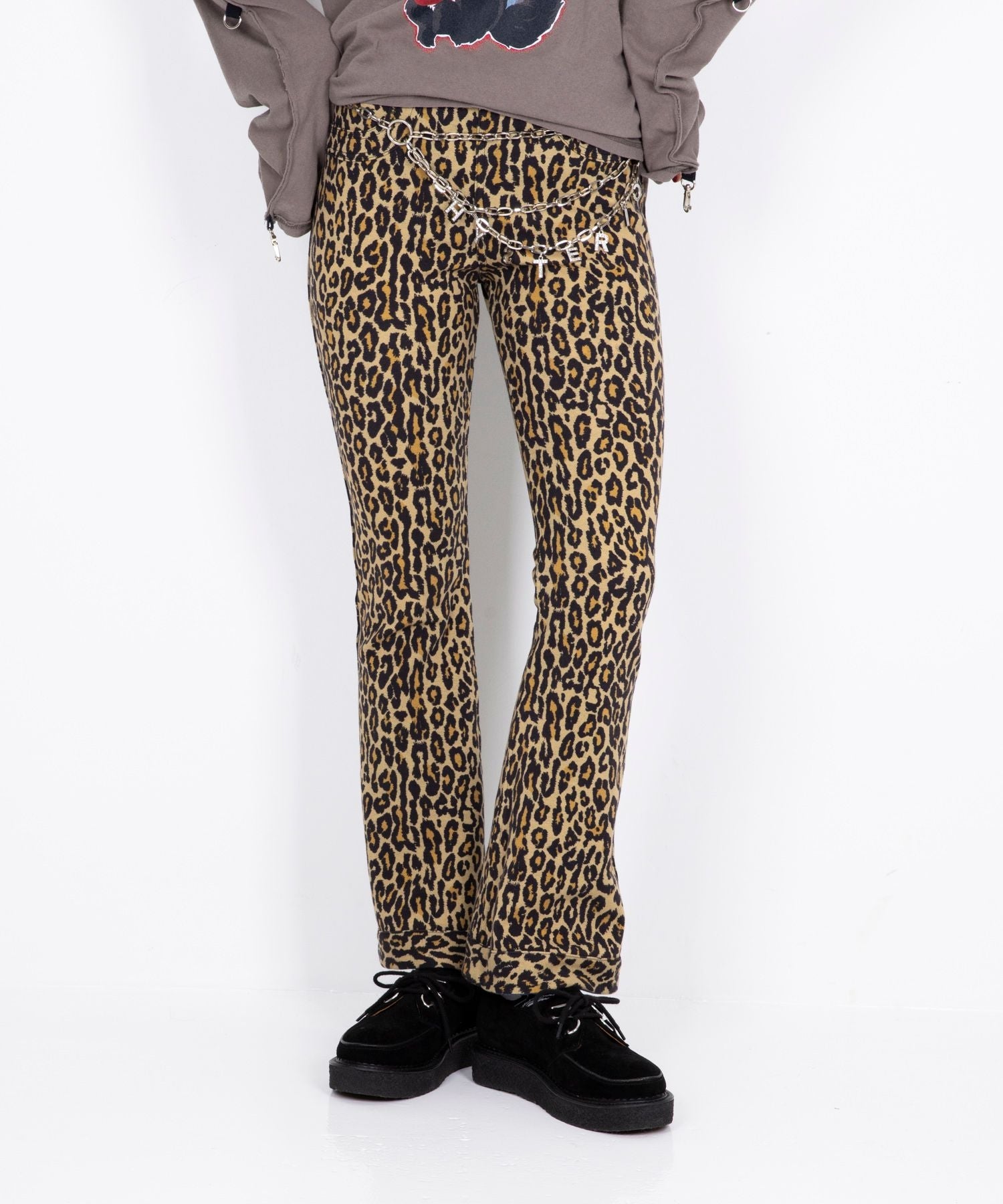 Reversible Sweatpants with Leopard Pattern