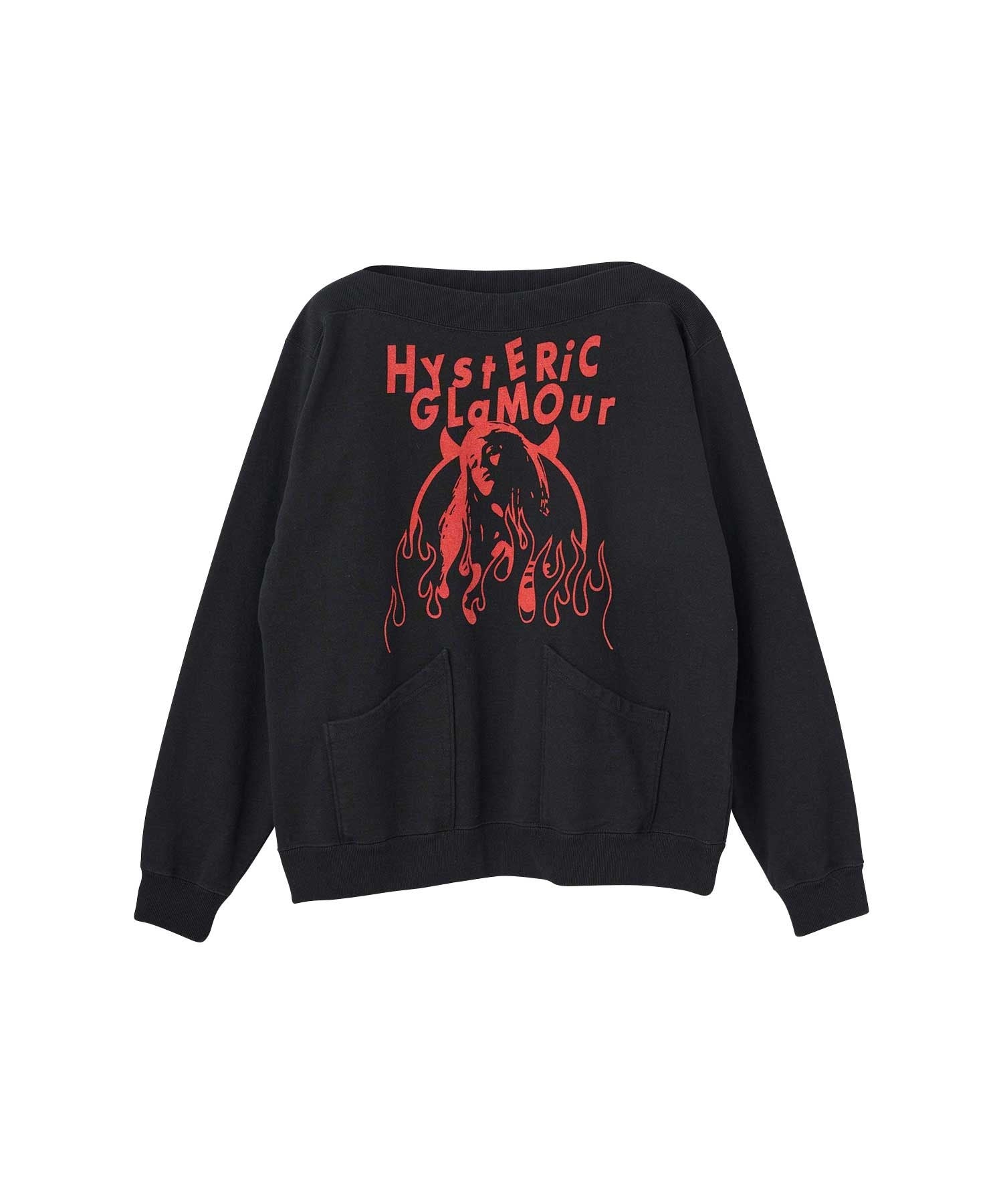 FIRE WOMAN Boat Neck Sweat - Black