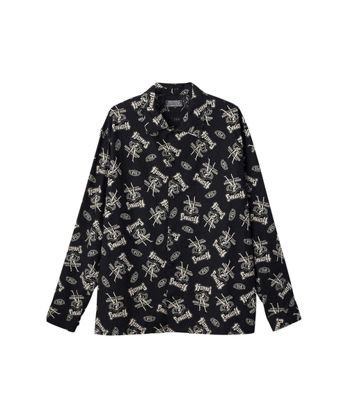 Bad Ass Whisky Pattern Flat Color Shirt - Other black shades